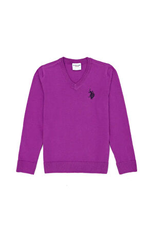 Kız Çocuk Violet Basic V Yaka Kazak 50275850-VR203