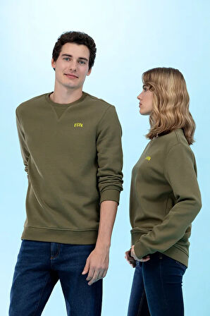 Haki Bisiklet Yaka Basic Sweatshirt 50276089-VR027
