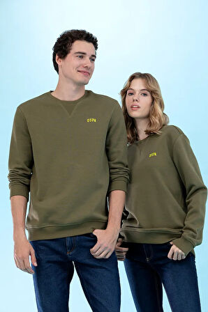 Haki Bisiklet Yaka Basic Sweatshirt 50276089-VR027