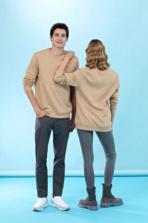 Kum Bisiklet Yaka Basic Sweatshirt 50276089-VR085