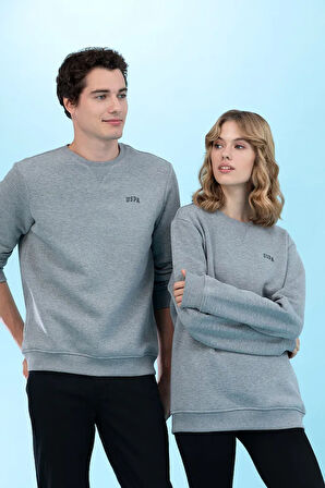 Gri Melanj Bisiklet Yaka Basic Sweatshirt 50276089-VR086