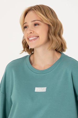 Kadın  Bisiklet Yaka Basic Sweatshirt 50276557-VR090