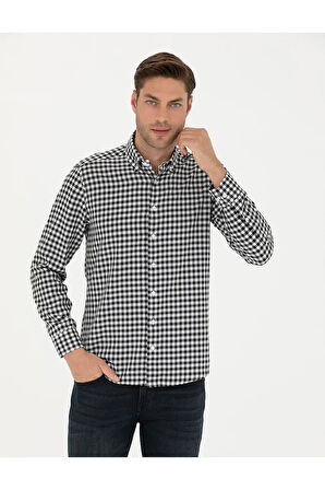 Siyah Regular Fit Uzun Kollu Gömlek 50277737-vr046