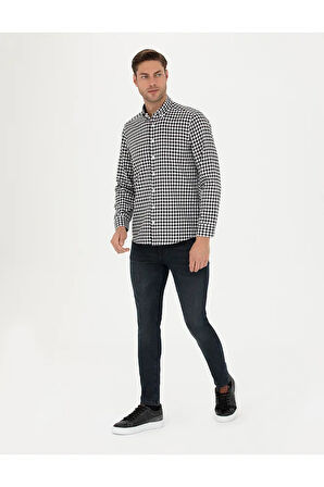 Siyah Regular Fit Uzun Kollu Gömlek 50277737-vr046