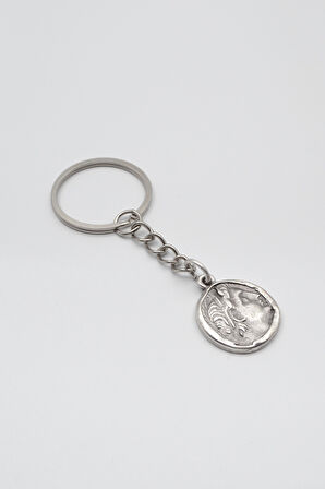 Yunan Antik Makedonya Kralı Büyük İskender Anahtarlık - Antik Gümüş Kaplama - Kadın Erkek