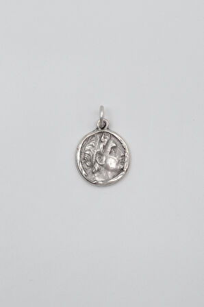 Yunan Antik Makedonya Kralı Büyük İskender Anahtarlık - Antik Gümüş Kaplama - Kadın Erkek