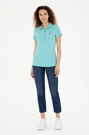 Kadın Mint Basic Polo Yaka Tişört 50280057-vr090
