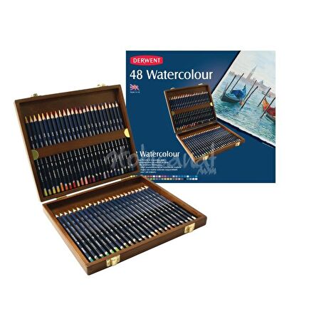 Derwent Watercolour Pencil Sulu Boya Kalemi 48li Set Ahşap Kutu