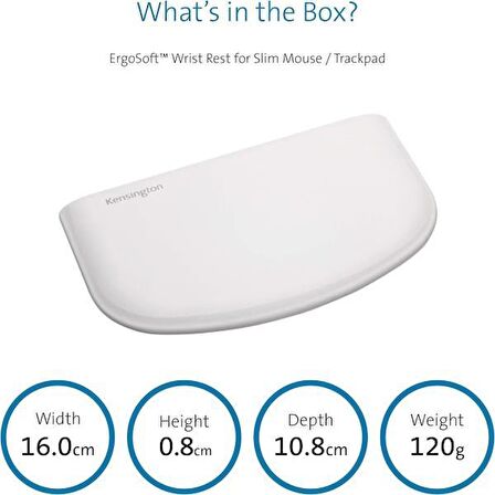 Kensington K50436EU ErgoSoft™ Mouse için Bilek Desteği Beyaz