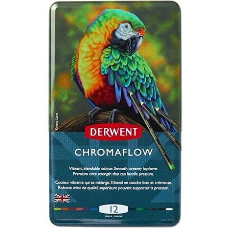 DERWENT CHROMAFLOW 12'Lİ METAL KUTU YENİ