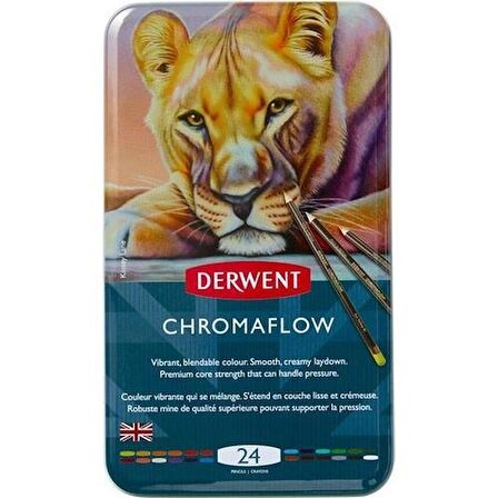 DERWENT CHROMAFLOW 24'LÜ METAL KUTU YENİ