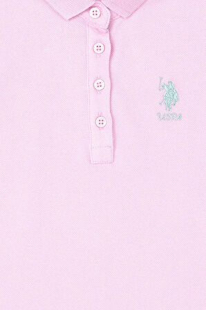 Kız Çocuk Pembe Polo Yaka Basic Tişört 50283286-VR041