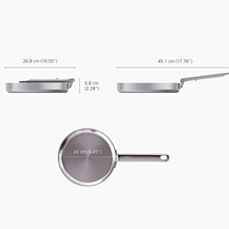 Joseph Joseph 1000025 Space Paslanmaz Çelik 24 cm Kızartma Tavası