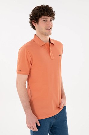 Erkek Regular Fit Polo Yaka Somon Basic Tişört 50284641-VR047