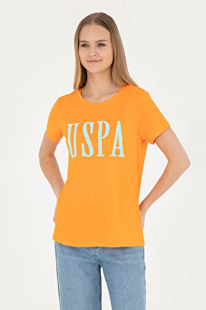 Kadın Turuncu Bisiklet Yaka Tişört 50285843-VR051