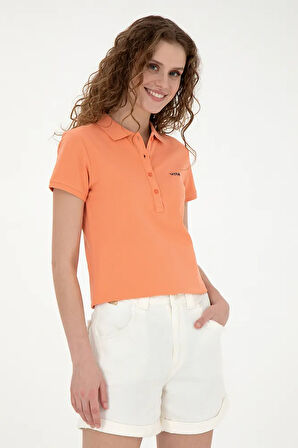 Kadın Somon Basic Polo Yaka Tişört 50285846-VR047