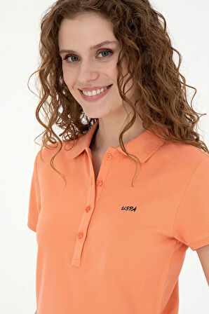 Kadın Somon Basic Polo Yaka Tişört 50285846-VR047