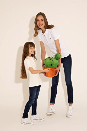Kadın Beyaz Basic Polo Yaka Tişört 50285846-vr013