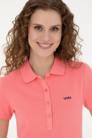 Kadın Neon Pembe Basic Polo Yaka Tişört 50285846-VR105