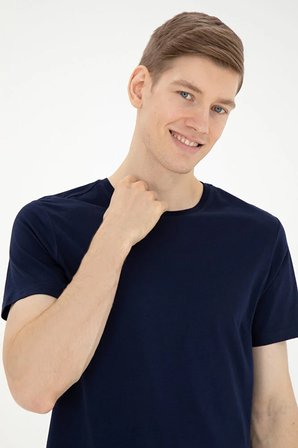 Erkek Regular Fit Bisiklet Yaka  Tişört 50287085-VR013