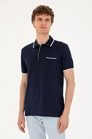 Erkek Regular Fit Polo Yaka Lacivert Tişört 50287108-vr033