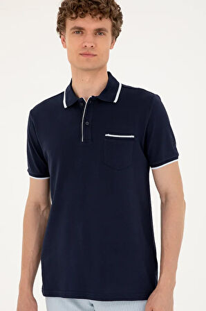 Erkek Regular Fit Polo Yaka Lacivert Tişört 50287108-vr033