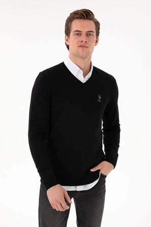 Erkek Slim Fit V Yaka  Basic Kazak 50288881-VR046