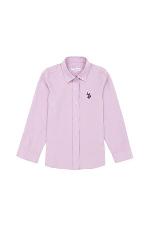 Kız Çocuk Lila Polo Yaka Uzun Kollu Gömlek 50289206-VR034