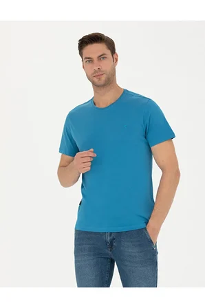  %100 Pamuk Slim Fit Bisiklet Yaka Basic Tişört 50289335-VR028