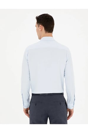   Slim Fit Armürlü Uzun Kollu Gömlek 50289391-VR003