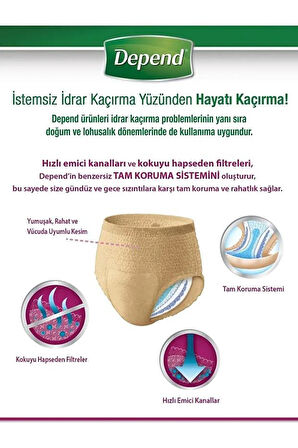 Depend Erkek Emici Külot L Beden 8 Adet