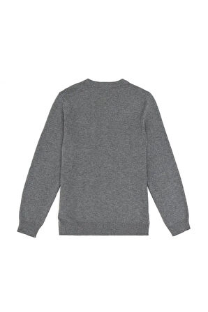 Erkek Çocuk Gri Melanj Basic V Yaka Kazak 50294200-vr086