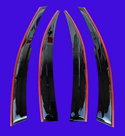 Fiat Punto Çift Sıra Kırmızı Kromlu Cam Rüzgarlığı 2010-2017 