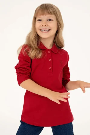 Kız Çocuk  Polo Yaka Basic Sweatshirt 50296377-VR030