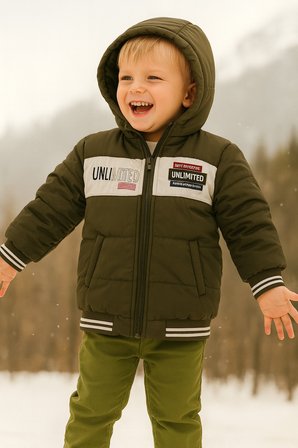 Çocuk Mont Kapüşonlu Mont Fermuarlı Mont 5-8 Yaş