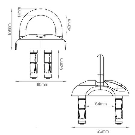 Oxford Motosiklet AnchorFlat Ground Wall Anchor Kit Zemin ve Duvar Sabitleyici LK407