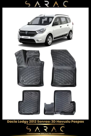Dacia Lodgy 2021 Model Araca Özel 3d Havuzlu Paspas