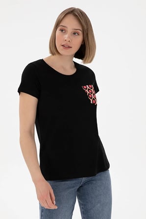 Kadın  Bisiklet Yaka Tişört 50305832-VR033