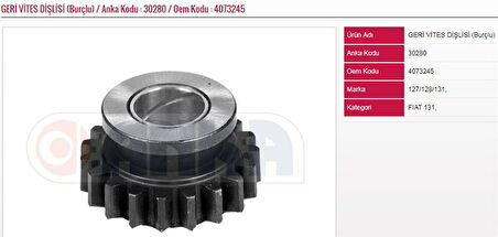 GERİ VİTES DİŞLİSİ (BURÇLU) FIAT M131