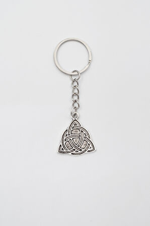 Triquetra - Kelt Düğümü Anahtarlık - Antik Gümüş Kaplama - Kadın Erkek