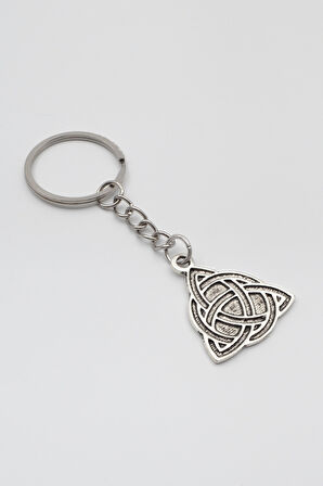 Triquetra - Kelt Düğümü Anahtarlık - Antik Gümüş Kaplama - Kadın Erkek