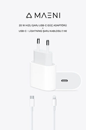 20W Hızlı Şarj USB-C Güç Adaptörü + USB-C Lightning Şarj Kablosu (1 M)