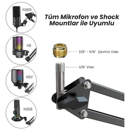 Fifine CS1 Masa Tipi Mikrofon Standi
