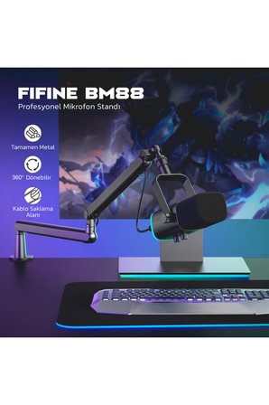 BM88 360° Ayarlanabilir Profesyonel Metal Mikrofon Standı
