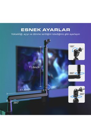 BM88 360° Ayarlanabilir Profesyonel Metal Mikrofon Standı