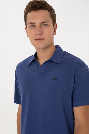 Erkek Comfort Fit K Yaka Koyu  Tişört 50324787-VR101