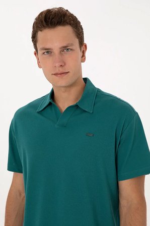 Erkek Comfort Fit K Yaka Koyu  Tişört 50324787-VR101