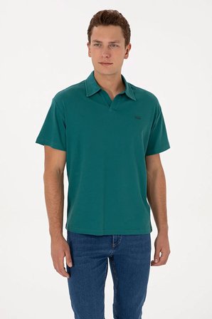 Erkek Comfort Fit K Yaka Koyu  Tişört 50324787-VR101