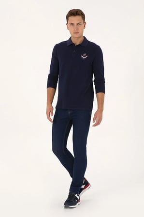 Erkek Regular Fit Polo Yaka  Sweatshirt 50324801-VR033