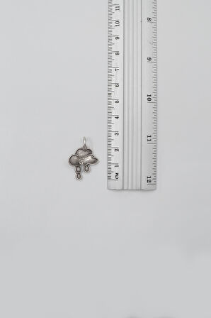 Bulut ve Yağmur Damlası Örme Zincir Kolye - Antik Gümüş Kaplama - Kadın Erkek - 60 cm